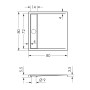Technische Zeichnung: Steinkamp Duschwanne Living 80x80 cm, superflach mit Ablaufrinne.