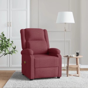 vidaXL Ohrensessel mit Massagefunktion Weinrot Stoff 342430