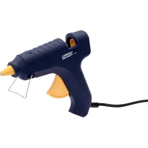 Rapid Heißklebepistole EG111, blau, mit gelbem Abzug und 500g Klebesticks.