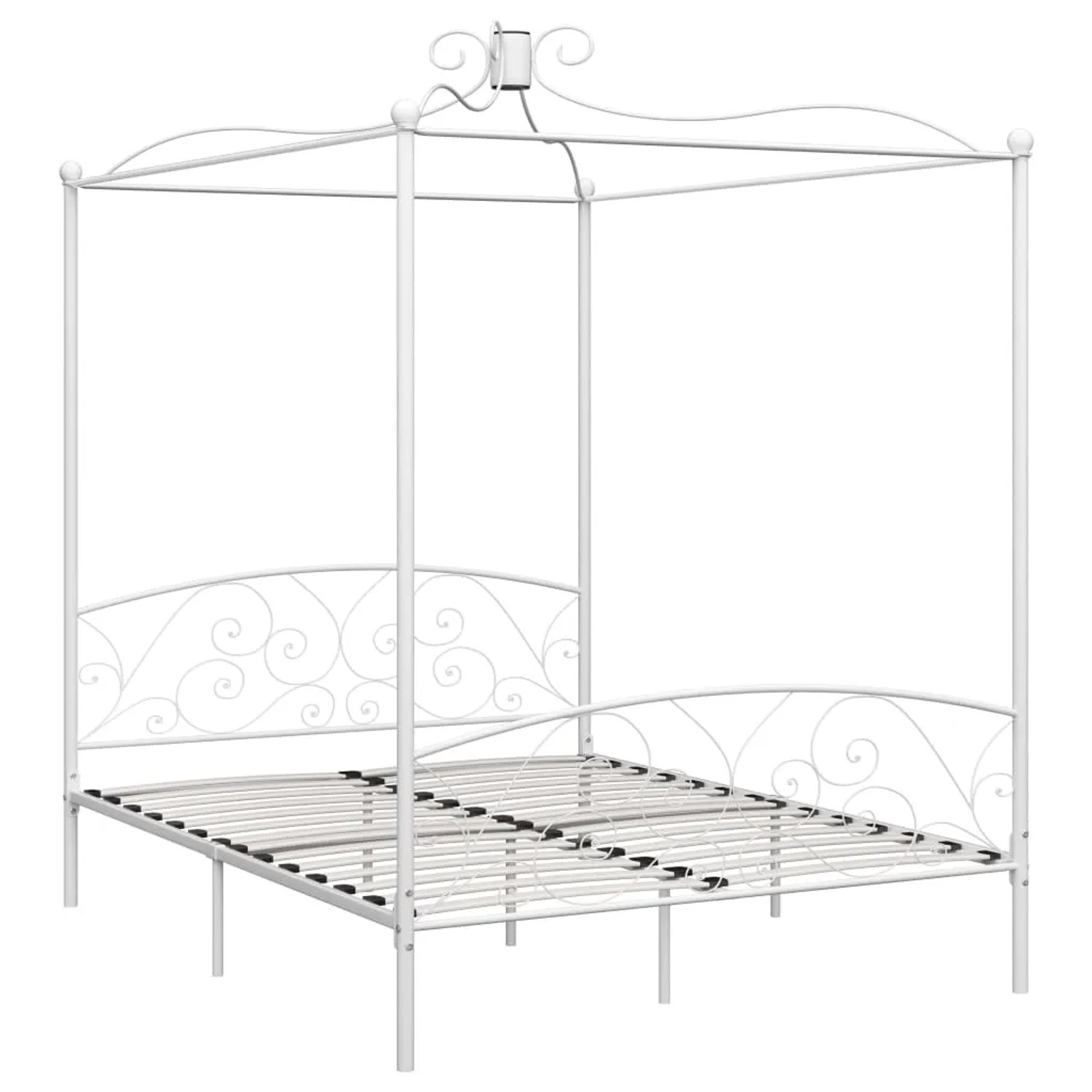 vidaXL Himmelbett-Gestell Weiß Metall 180 x 200 cm618242