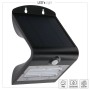 Schwarze LED Solar-Außenleuchte mit Sensor, 400 Lumen, 3000 K. Ideal als Solar-Wandleuchte.