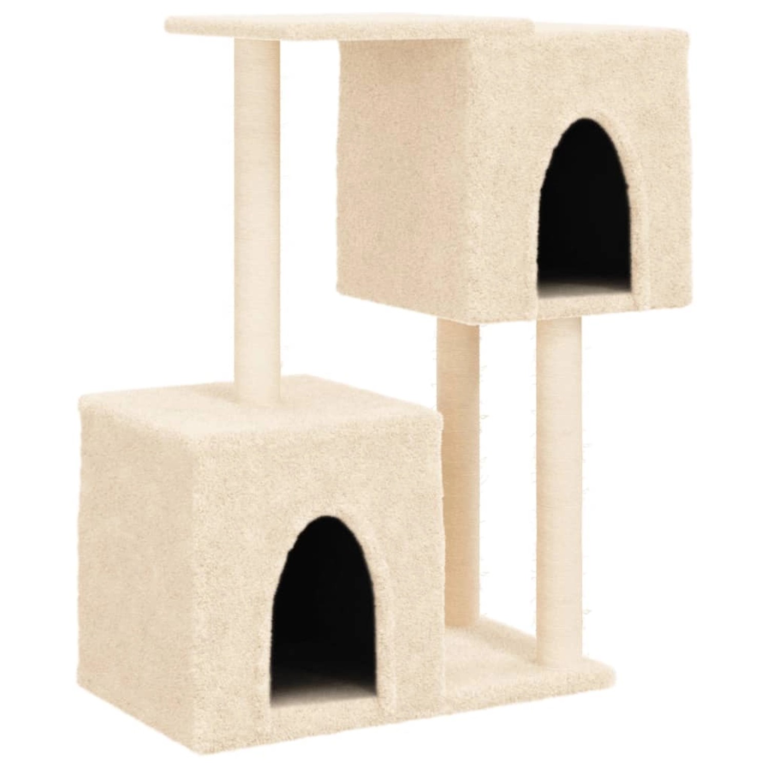 vidaXL Kratzbaum mit Sisal-KratzSäulen Creme 86 cm