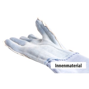 PVC-Schutzhandschuh (68cm) mit Baumwollbeschichtung, Größe 7,5 für Gartenarbeiten.