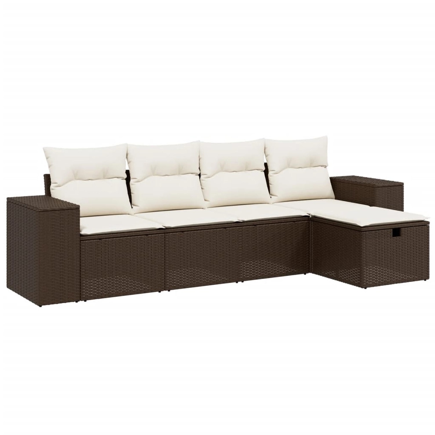 vidaXL 5-Tlg Garten-Sofagarnitur mit Kissen Braun Poly Rattan 3264399 günstig online kaufen