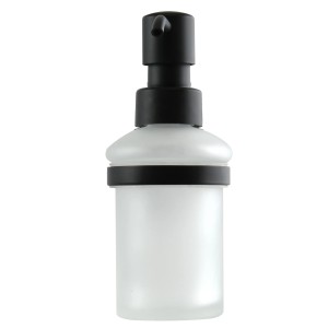 Spirella Seifenspender Taku, schwarz matt, Glas, 200ml. Badaccessoire für Seife oder Lotion.