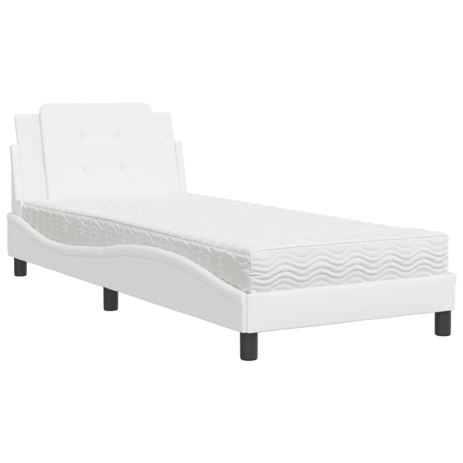vidaXL Bettgestell ohne Matratze Zadar Weiß 100x200 cm Kunstleder 3208846 günstig online kaufen