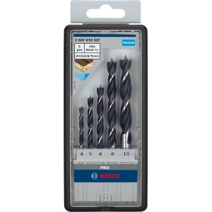 Bosch Holzspiralbohrer-Set RobustLine, 5-teilig, für präzise Bohrlöcher in Holz.
