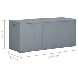 VidaXL Garten-Aufbewahrungsbox, grau, 270 L, aus PP Rattan. Universalbox für Garten, Terrasse oder Balkon.