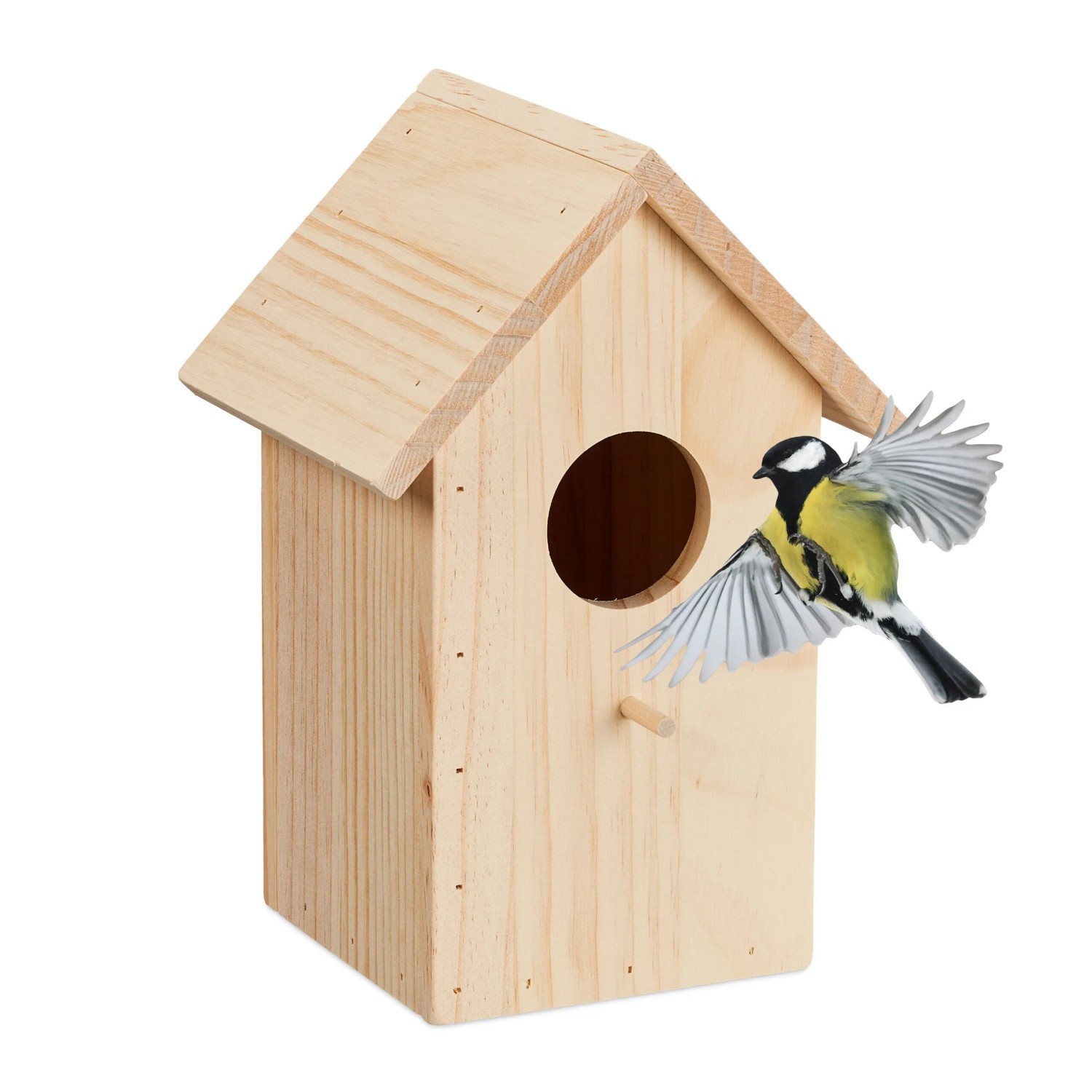 Relaxdays Nistkasten Kiefernholz Natur Aufklappbar 25,5 cm x 17 cm x 16 cm 0,6 kg