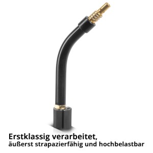 STAHLWERK MIG MAG Brennerhals AK15/MB15, schwarz, gebogen, mit Messingdüse. Zubehör für Schweißgeräte.