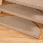 Andiamo Stufenmatten Bob, 2er Set, beige, ca. 65x28 cm, auf Holztreppe.
