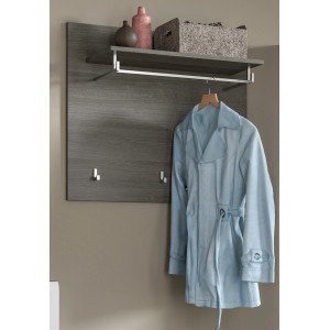 Inn.Furn Garderobenpaneel Grau 80 cm mit Kleiderstange Rumba