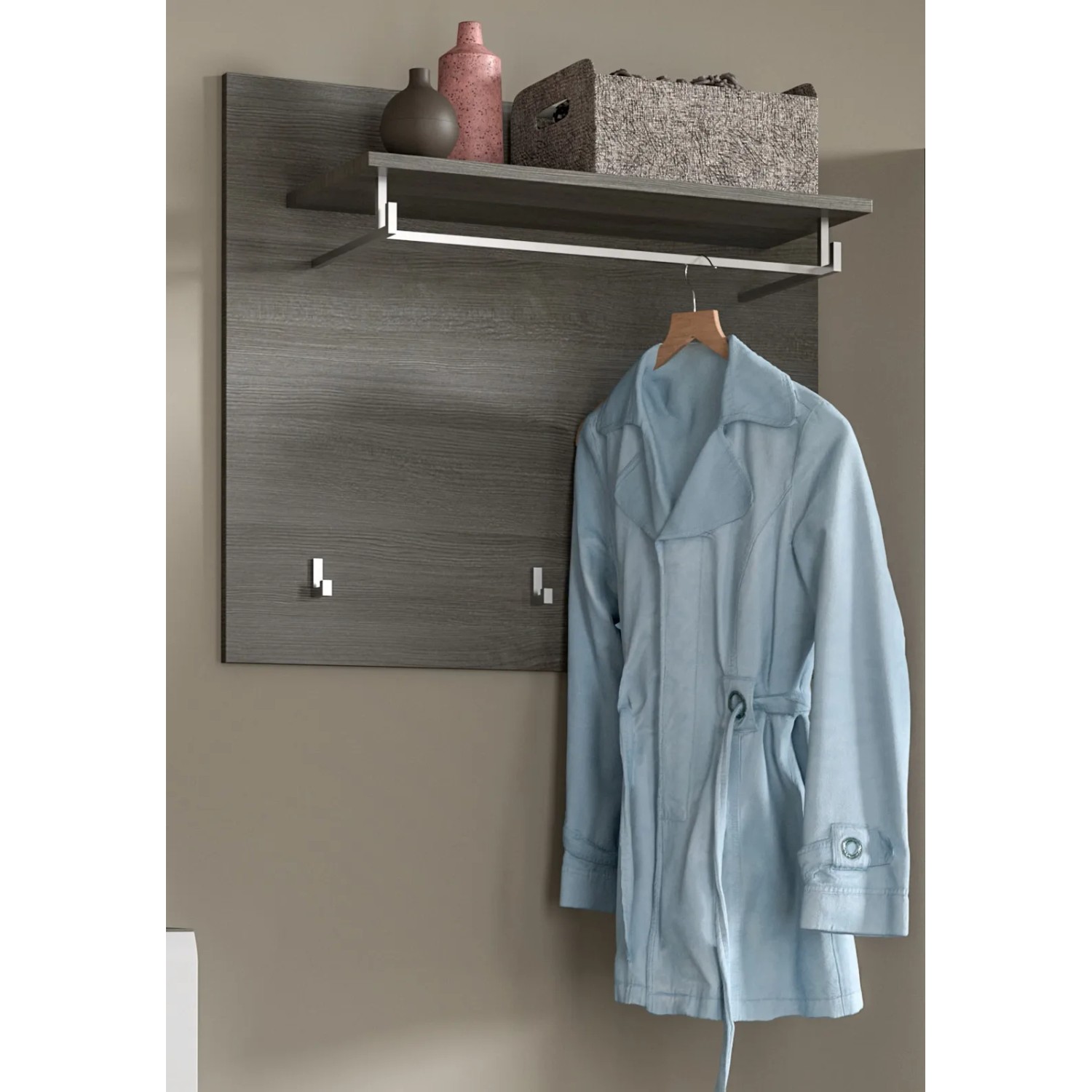Inn.Furn Garderobenpaneel Grau 80 cm mit Kleiderstange Rumba_3
