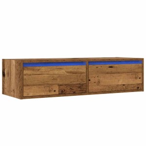 vidaXL TV-Schrank mit LED-Leuchten Altholz-Optik 100x35,5x25 cm 860245