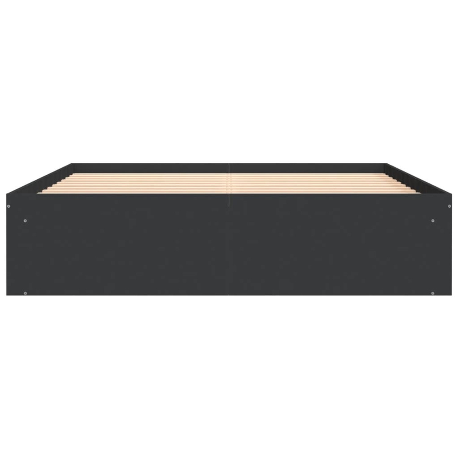 Schwarzes vidaXL Bettgestell (160x200 cm) mit Lattenrost. Kategorie: Betten.