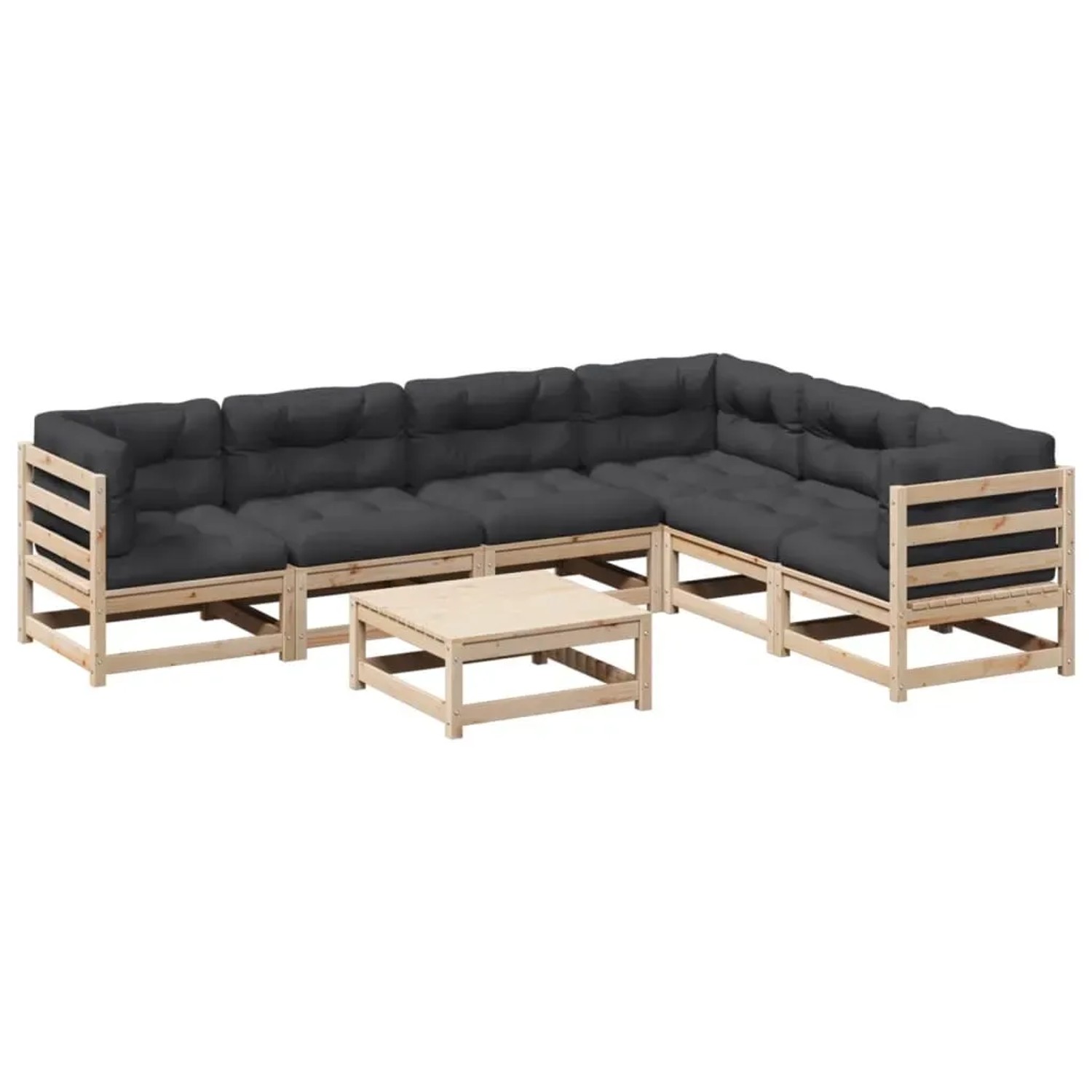 vidaXL 7-Tlg Garten-Sofagarnitur mit Kissen Massivholz Kiefer 3299467 günstig online kaufen