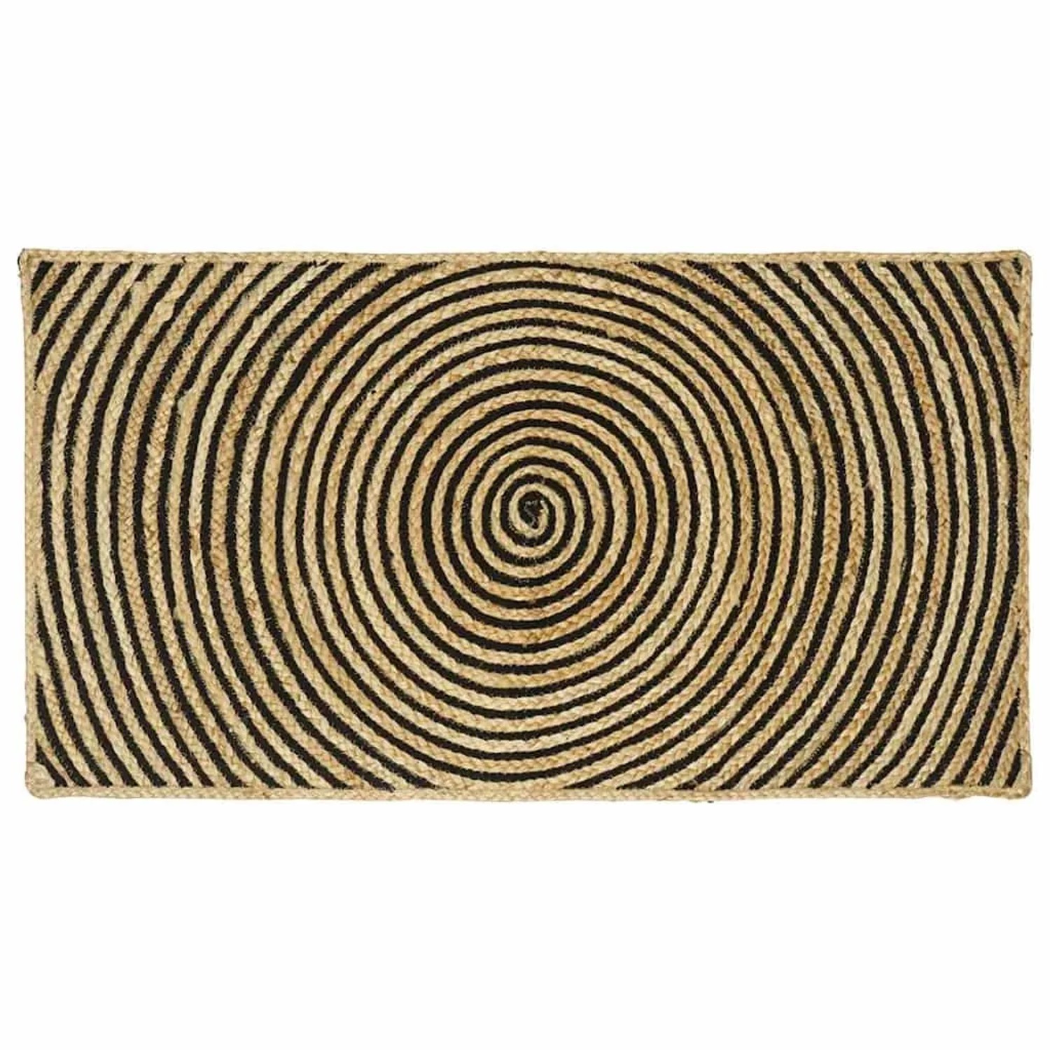 vidaXL Teppich Natur und Schwarz 60 x 110 cm Jute 42010730