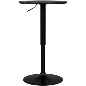 Schwarzer CLP Stehtisch Xanten mit runder Holzplatte und höhenverstellbarem Stahlgestell, Ø 52 cm.