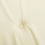 Detailaufnahme einer creme-farbenen Hochlehner Auflage aus Oxford-Gewebe mit Knopf.