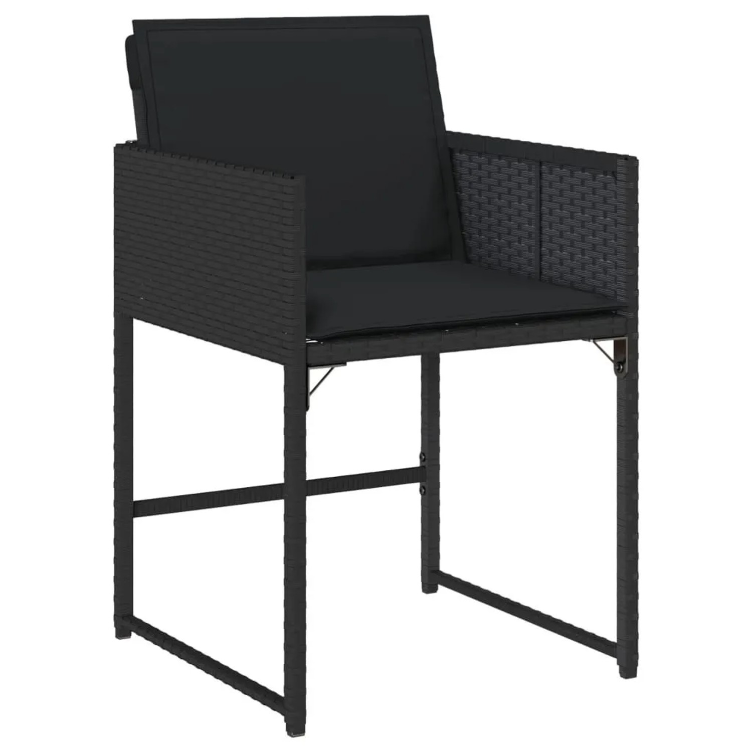 vidaXL Gartenstühle mit Kissen 4 Stk Schwarz Poly Rattan 365001 günstig online kaufen