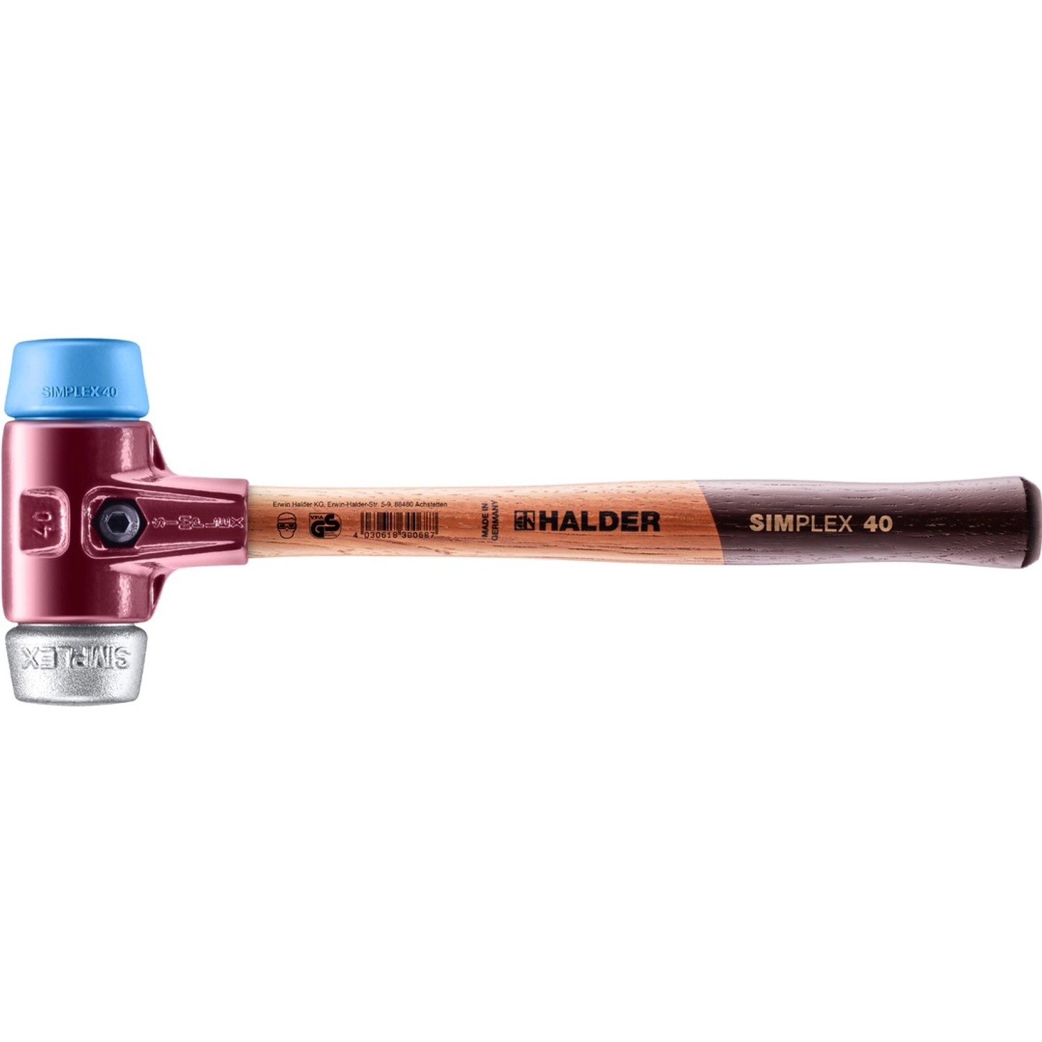 Halder Simplex Schonhammer Ø 40 mm TPE-soft Blau   Weichmetall mit Tempergu günstig online kaufen
