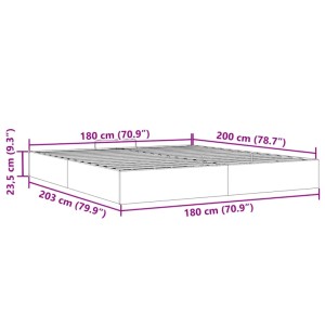 Schwarzes vidaXL Ottoman-Bett 180x200cm (ohne Matratze) mit Stauraum, Stoffbezug und Maßangaben.