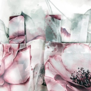 Arsvita Gardine mit Blumenmuster, Schlaufenaufhängung, 140x245 cm. Voile Vorhang für Wohnzimmer und Schlafzimmer.