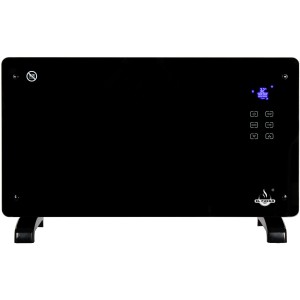 Schwarzer El Fuego Glaskonvektor 2000 W mit LCD-Anzeige, ein elektrisches Heizgerät.