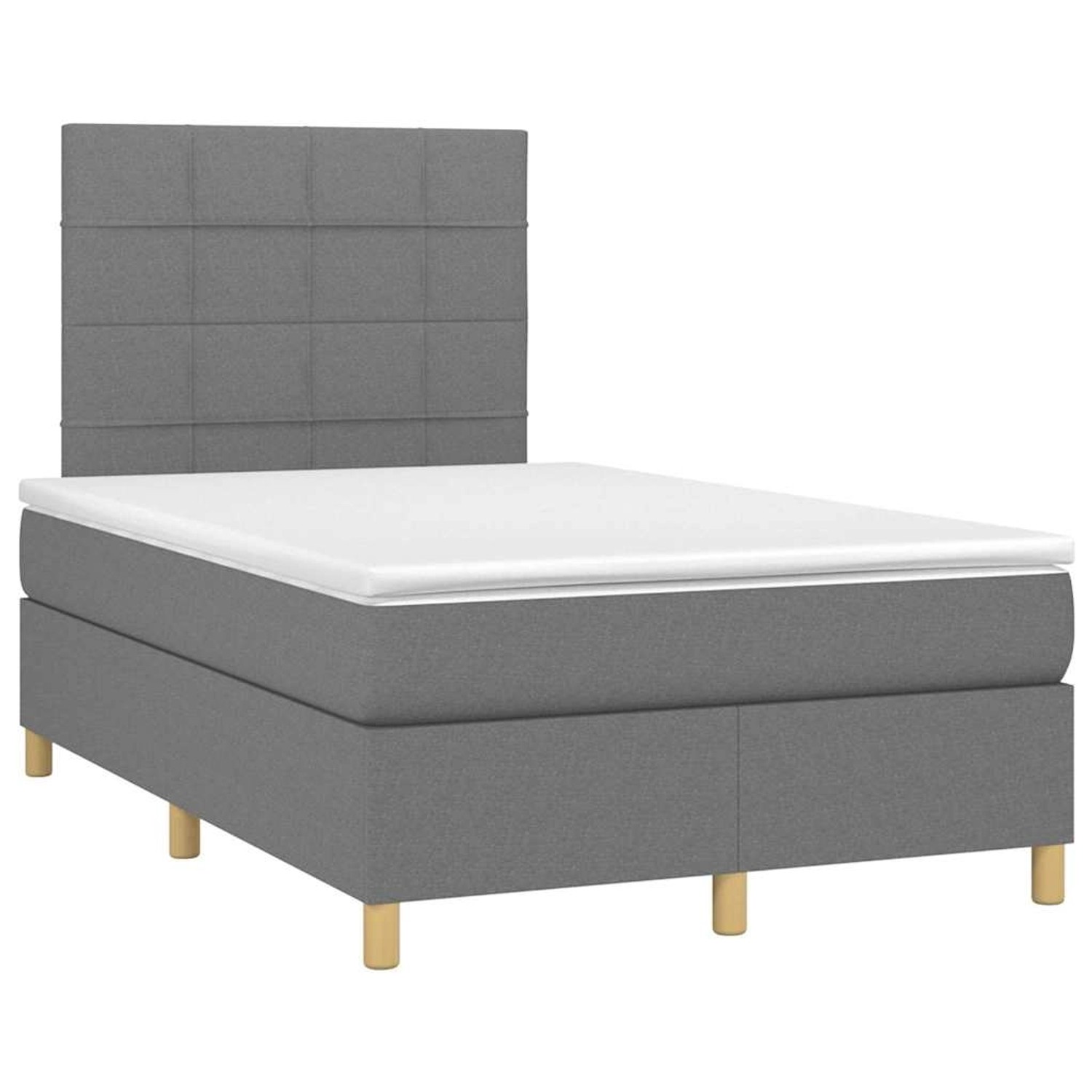 vidaXL Boxspringbett mit Matratze & LED Dunkelgrau 120x190 cm Stoff 3270247 günstig online kaufen