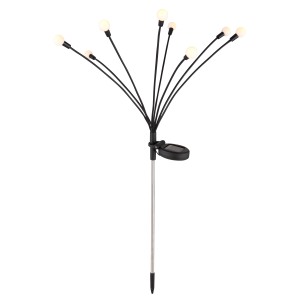 Bewegliche Globo Solarleuchte aus Edelstahl, 70 cm hoch, für den Garten.