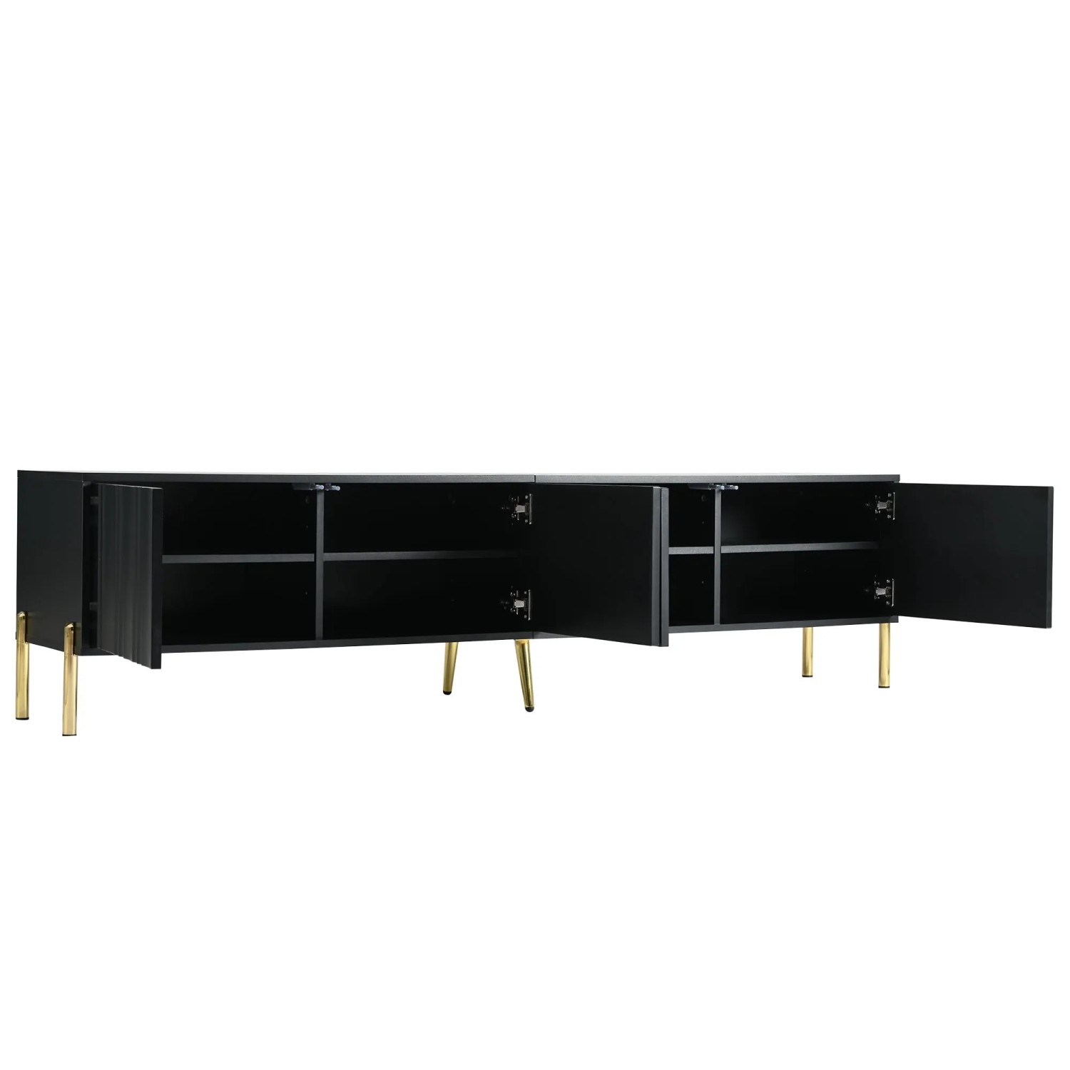 okwish TV Schrank mit Goldfüßen für Wohnzimmer 190x38x48cm Schwarz