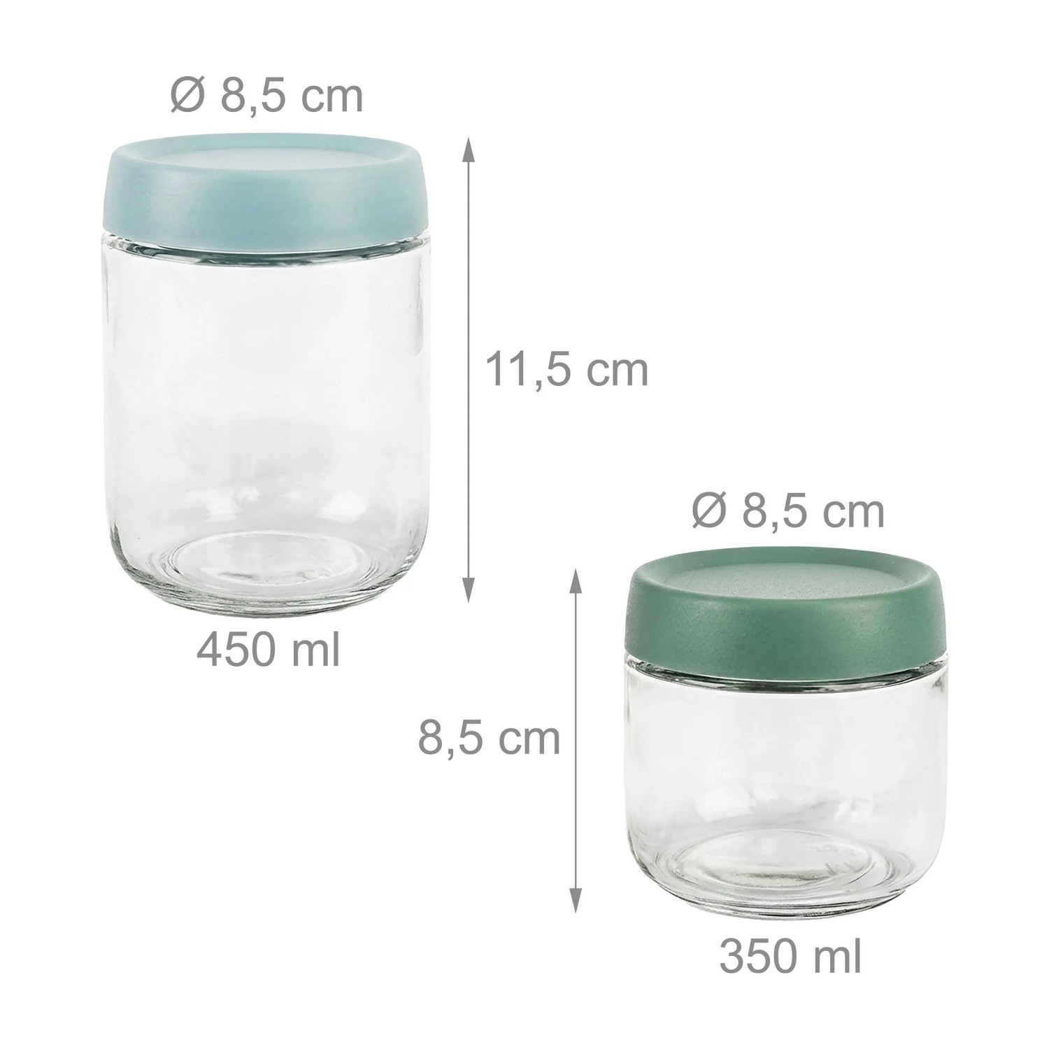 Relaxdays Frischhaltedosen und Einmachgläser Glas Kunststoff Transparent Luftdicht Mikrowellengeeignet Gefriergeeignet 18er Set 1040 ml_5