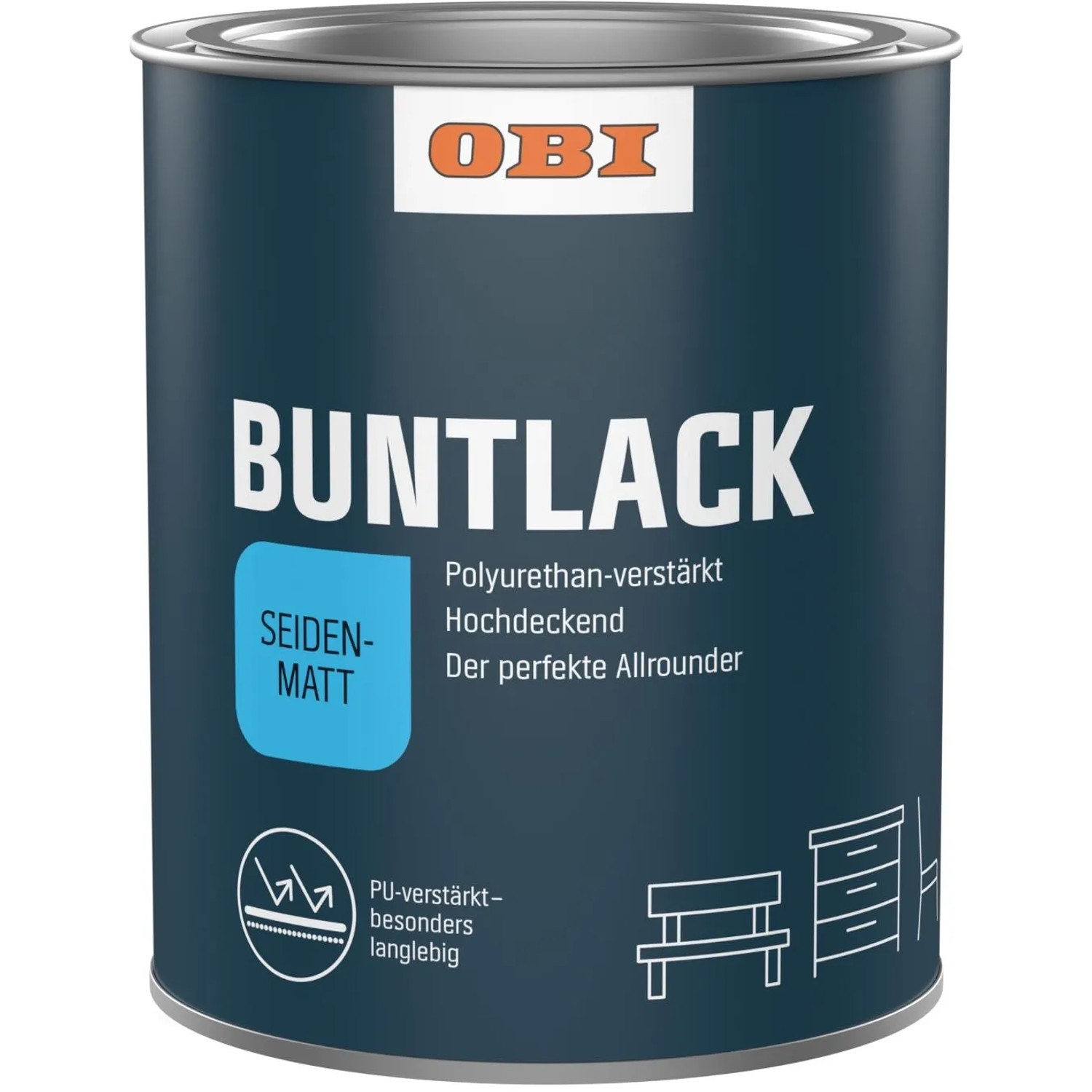 OBI PU Buntlack Lichtgrau seidenmatt 375 ml
