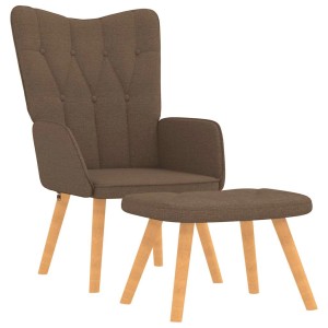 vidaXL Relaxsessel mit Hocker Braun Stoff 327537