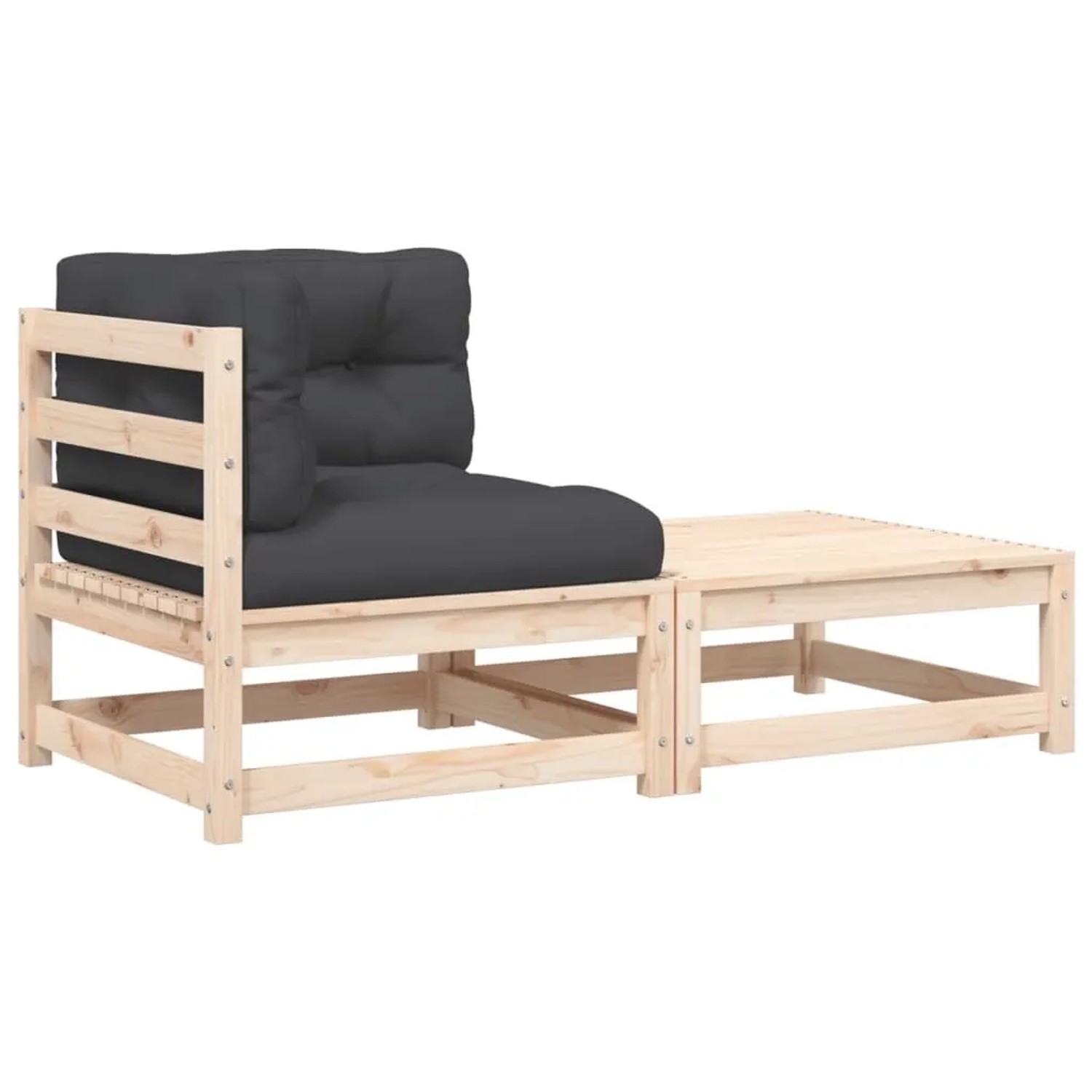 vidaXL Garten-Ecksofa mit Kissen und Hocker 838109