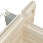 Detailaufnahme der 40 mm Blockbohlen-Eckverbindung beim Palmako Gartenhaus Britta.