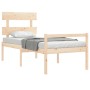 vidaXL Massivholzbett mit Kopfteil, Kiefernholz, Einzelbett