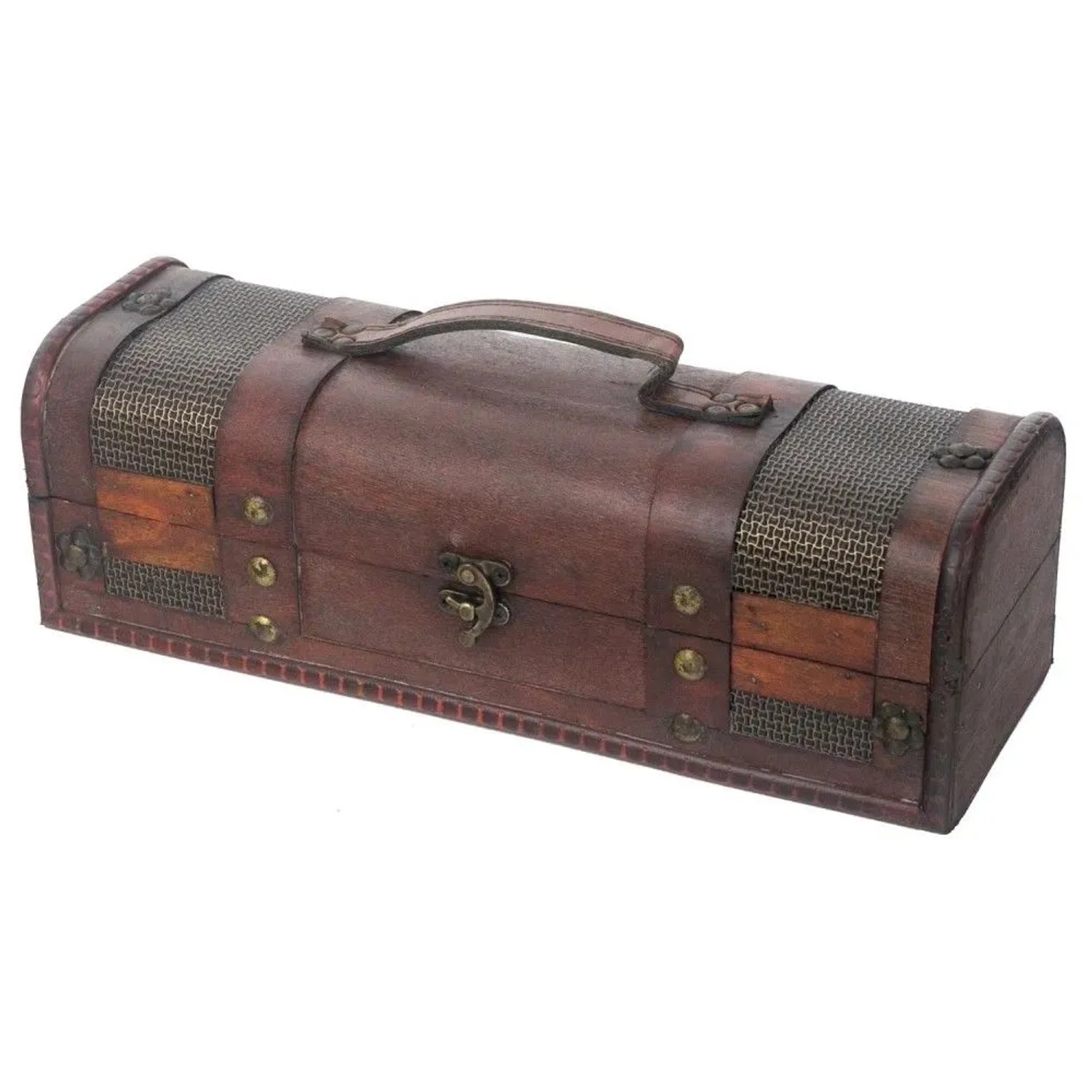 HMF VWB-PRT-QF-01 Vintage Deko Geschenkbox mit Deckel aus Holz für 1 Flasche Wein Querformat Portugal