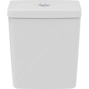 Weißer Ideal Standard Connect Cube Aufputzspülkasten mit Zulauf unten.