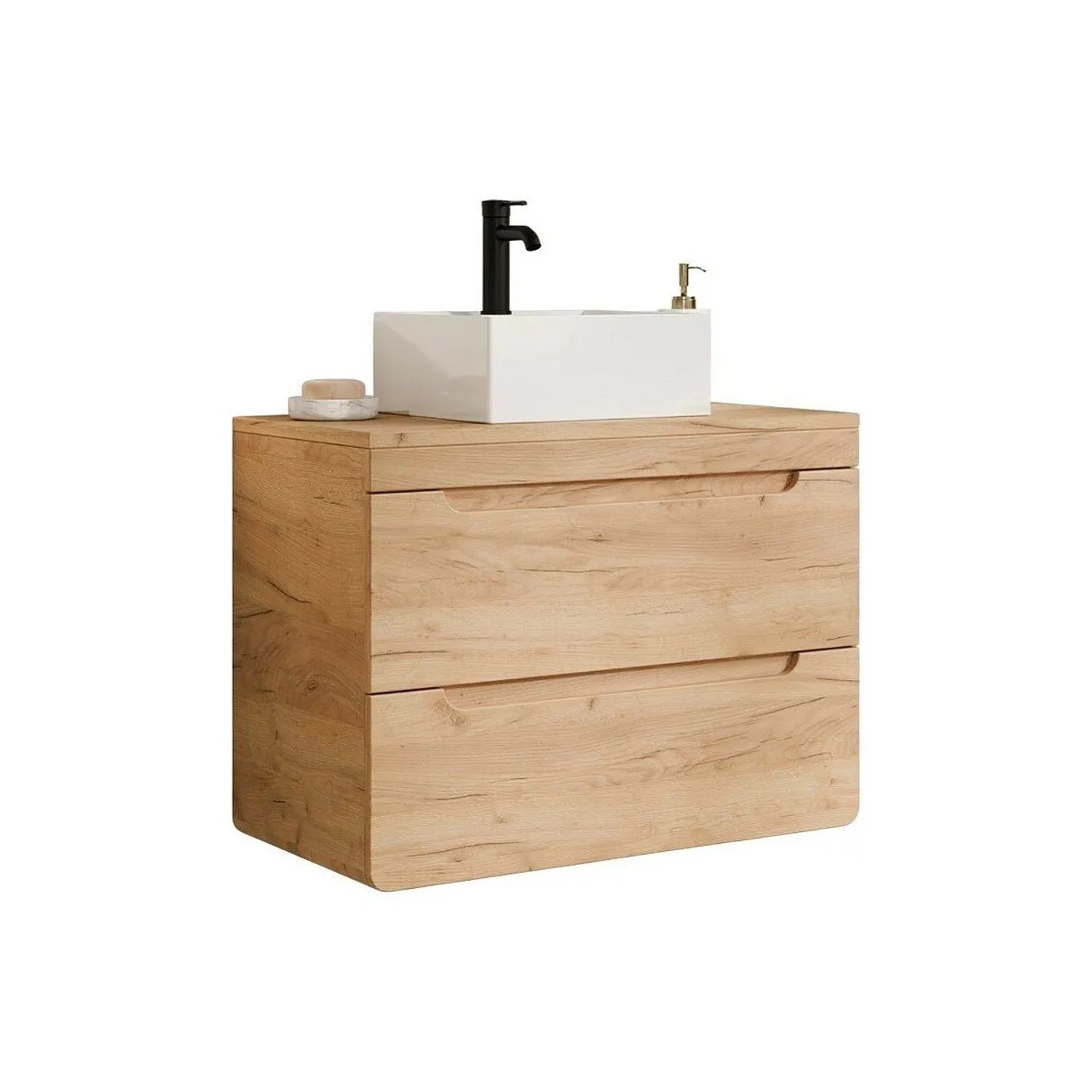 Vente-unique Einzelwaschtisch Aruba Naturfarben Hell 80 cm