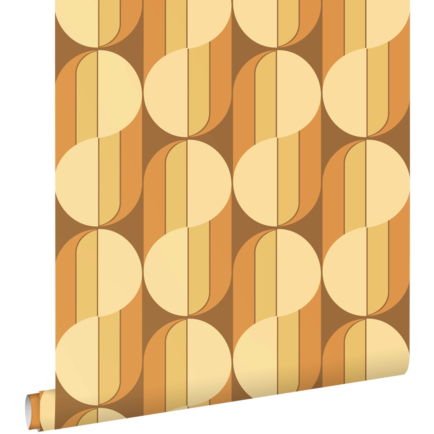 ESTAhome Tapete Retro-Ornamente Orange und Braun 50 x 900 cm günstig online kaufen