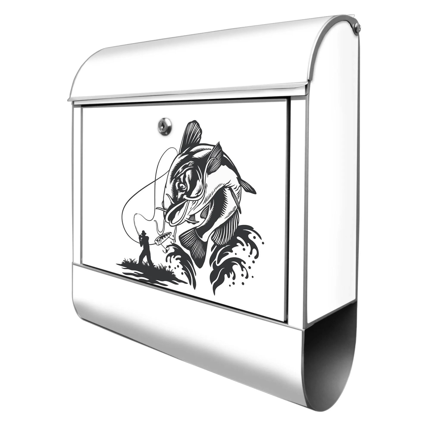 Banjado Design Briefkasten Silber Pulverbeschichtet 39x47x14cm 2 Schlüssel günstig online kaufen