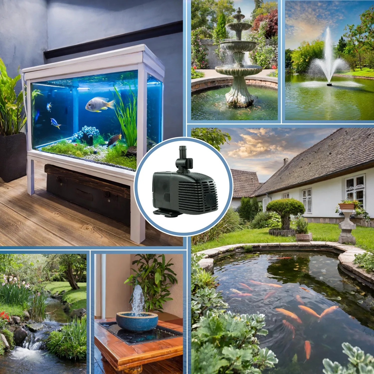 Kerry Electronics Teichpumpe, 1000 l/h, für Aquarien, Teiche und Springbrunnen.