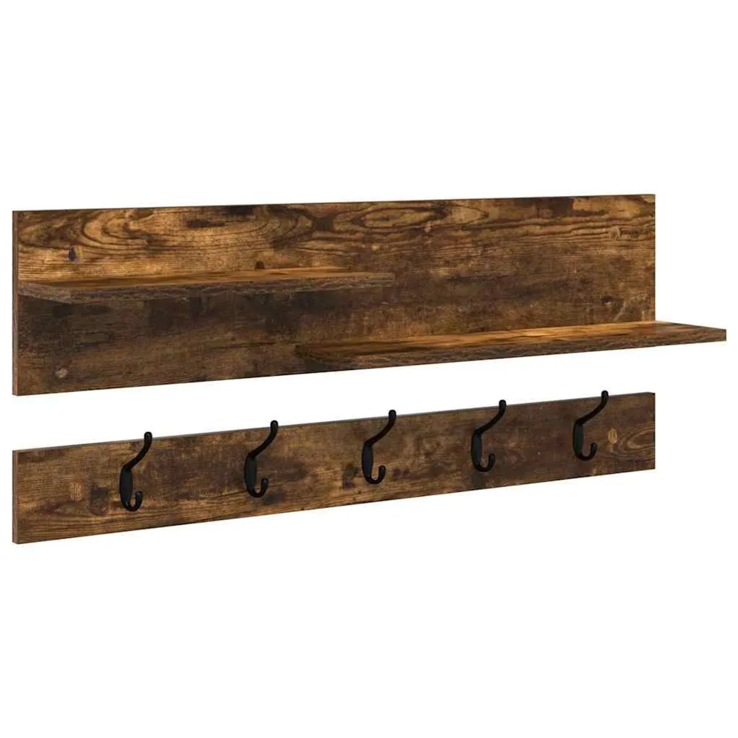vidaXL Wandmontierter Nachttisch Geräucherte Eiche 90 x 15 x 36 cm 874423