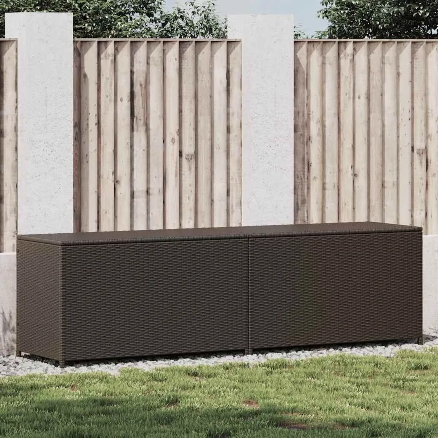 Furnicato Gartenbox Poly Rattan 200x50x60 Cm Braun