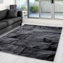 Ayyildiz Kurzflorteppich Parma 9250, 80x300 cm, schwarz mit Steinmuster.