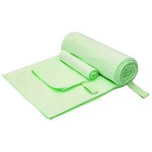 vidaXL Sporthandtuch Set 2-Tlg Grün Stoff 42011496
