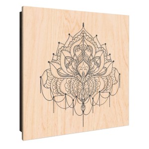 Banjado Schlüsselkasten aus Holz, 30x30cm, mit Mandala Muster. Schlüsselbox für 50 Schlüssel.