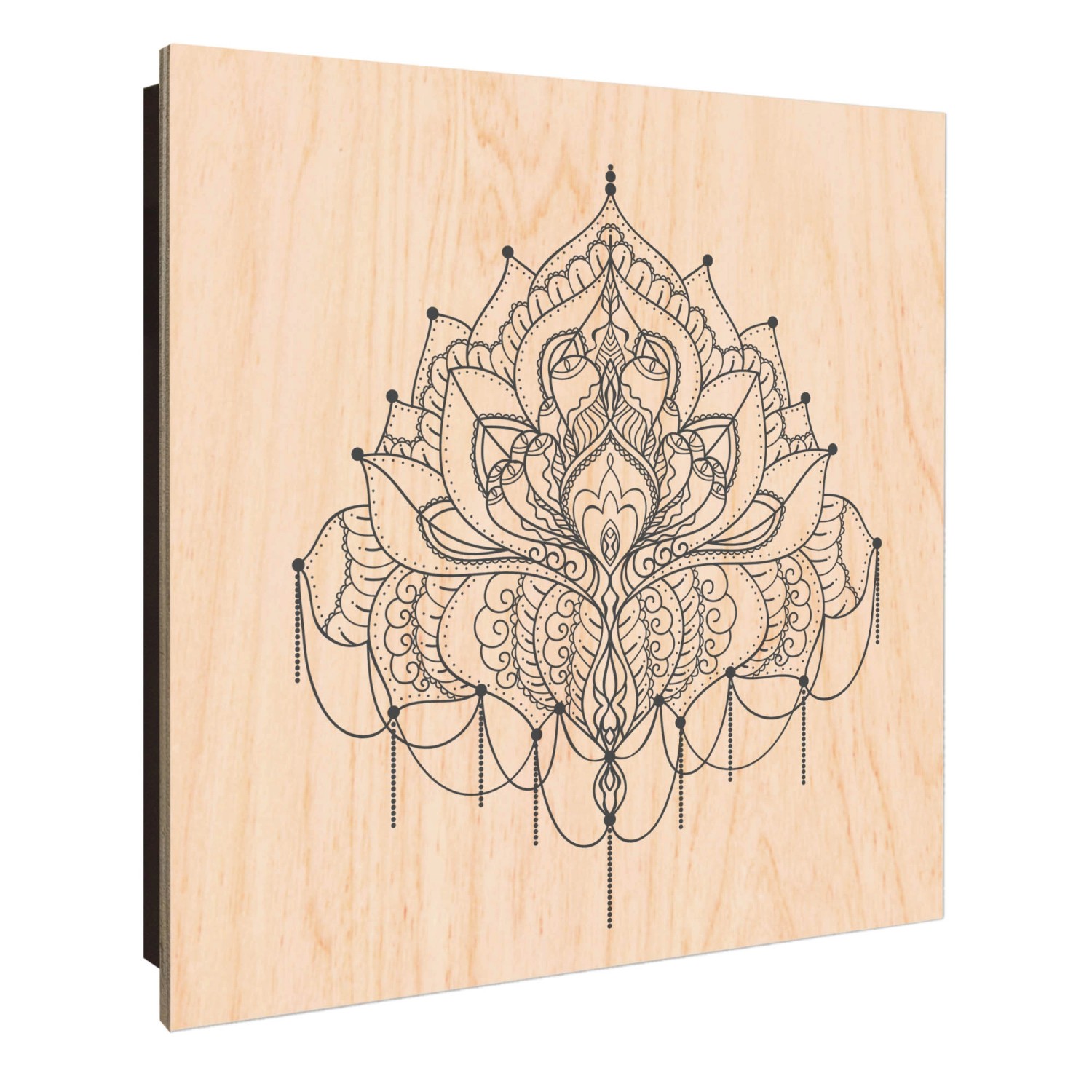 Banjado Schlüsselkasten Holz 30x30cm Schwarz Scharnier Rechts 50 Haken Desi günstig online kaufen
