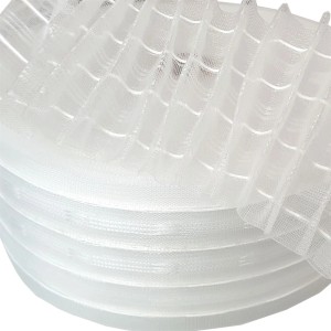 Bestlivings Gardinenband Bleistiftband, transparent, 85mm breit, 50m Rolle für Fenstervorhänge.